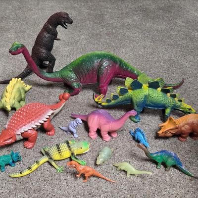 Rubber Toy Dinosaurs Lot