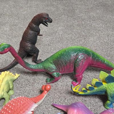 Rubber Toy Dinosaurs Lot