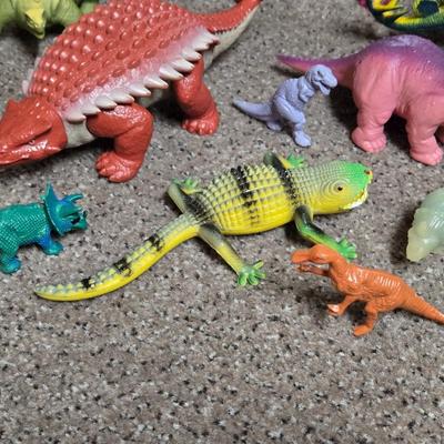 Rubber Toy Dinosaurs Lot