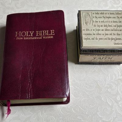 New International Version Bible and Faith Trinket Box