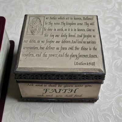 New International Version Bible and Faith Trinket Box