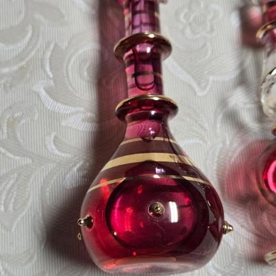 Vintage Glass Perfume Bottles - one has Perfume in it