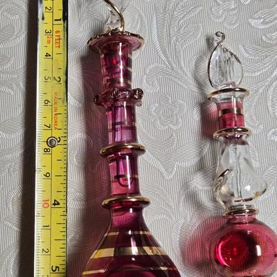 Vintage Glass Perfume Bottles - one has Perfume in it