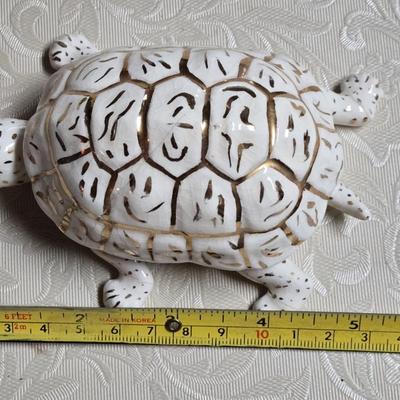Vintage Porcelain Turtle Trinket Box
