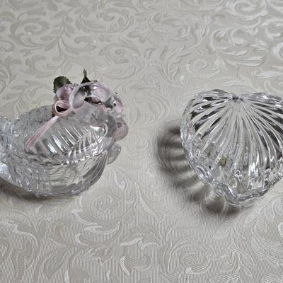 Swan and Heart Shape Trinket Boxes