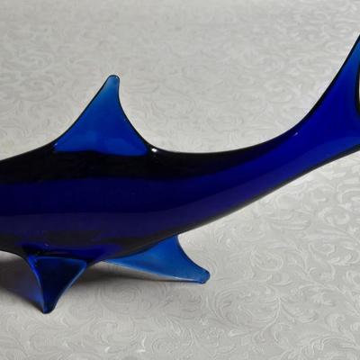 Cobalt Blue Glass Shark
