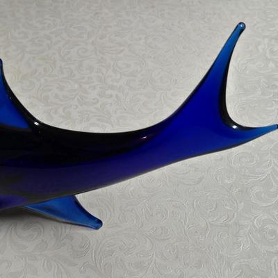 Cobalt Blue Glass Shark