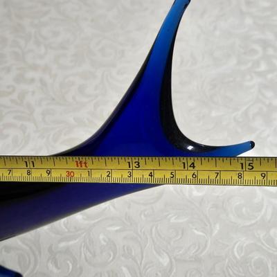 Cobalt Blue Glass Shark