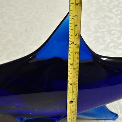 Cobalt Blue Glass Shark