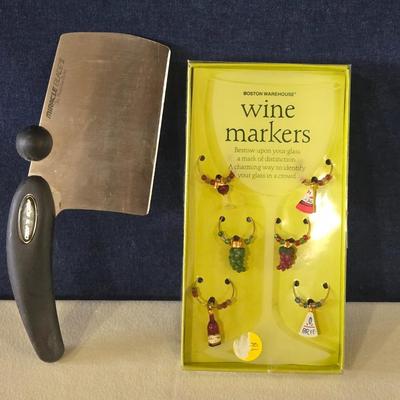 Chop & Scoop Knife and Wine Glass Ornament Markers