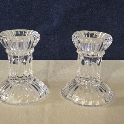 2 Crystal Candleholders