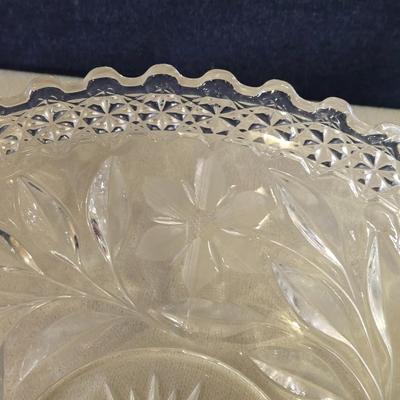Cut Glass Bowl and Plate Set