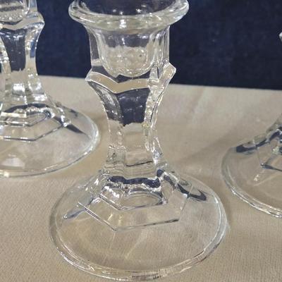 3 Glass Candleholders