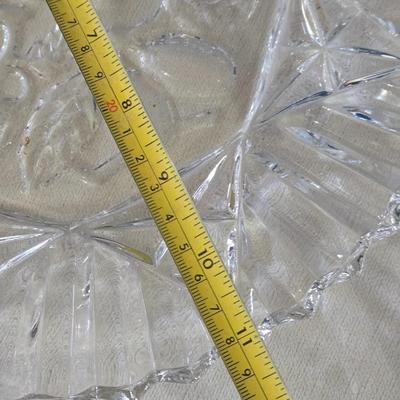 Cut Glass Fruit Design Plate and Pedestal Covered Jar/Dish