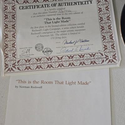 Norman Rockwell, 'This is the room that light made' Collector's Plate