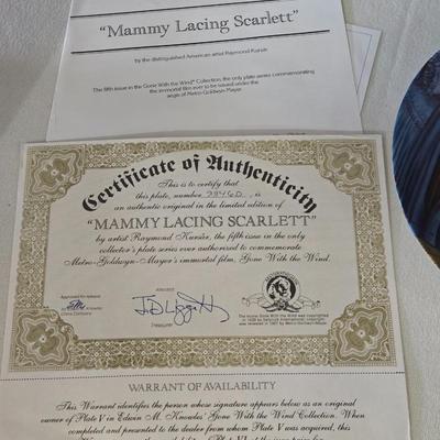 'Mammy lacing Scarlett' Collector's Plate