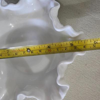 Vintage White Hobnail Teacup and Ruffle Saucer and Dish