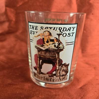 Set of 4 Saturday Evening Post Bar Glasses.