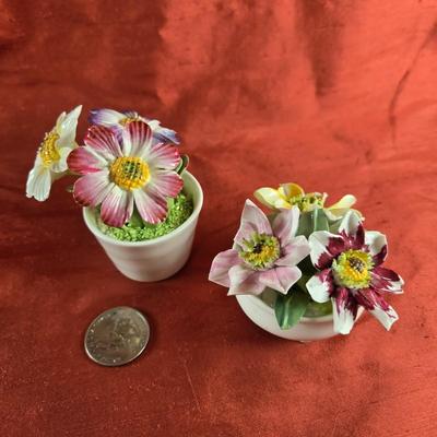 Staffordshire Miniature China Potted Plants