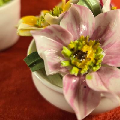 Staffordshire Miniature China Potted Plants
