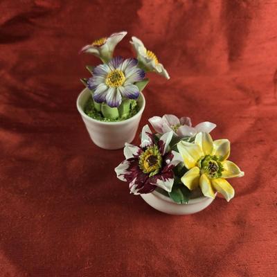 Staffordshire Miniature China Potted Plants