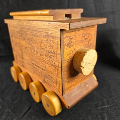 Vintage Wooden Trolley Bank