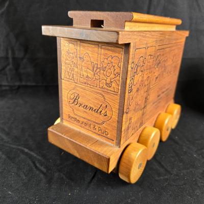 Vintage Wooden Trolley Bank