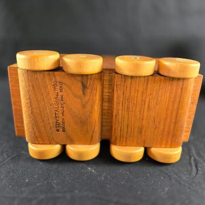 Vintage Wooden Trolley Bank