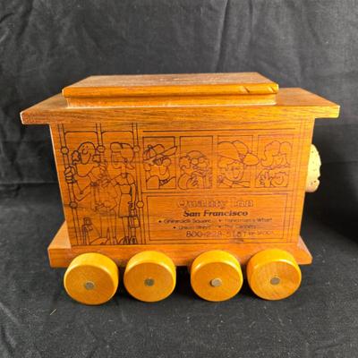 Vintage Wooden Trolley Bank