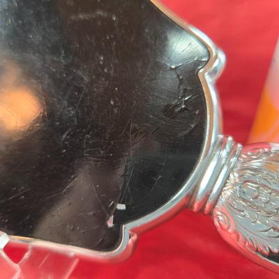 Art Deco Hand Mirror and Brush Set