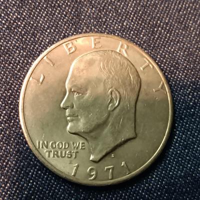 THREE 1971-D & 1 W/NO MINT MARK EISENHOWER DOLLARS