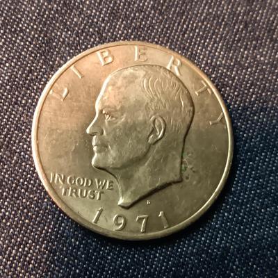 THREE 1971-D & 1 W/NO MINT MARK EISENHOWER DOLLARS