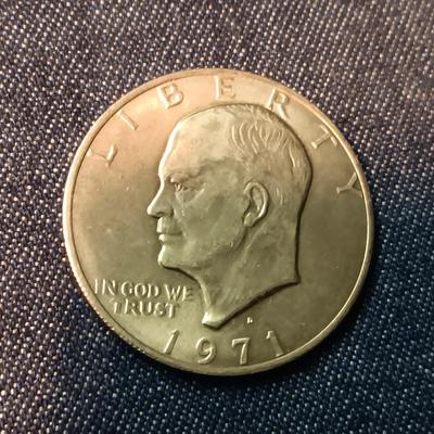 THREE 1971-D & 1 W/NO MINT MARK EISENHOWER DOLLARS