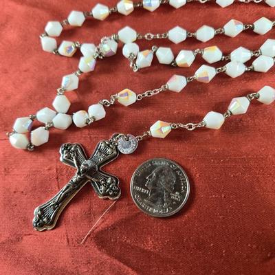 Czechoslovakian White Beaded Rosary