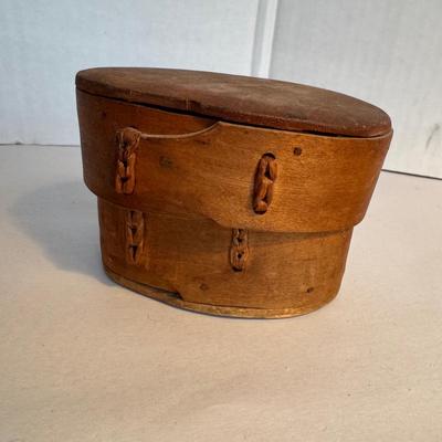 803 Antique Swedish Bentwood Covered Box