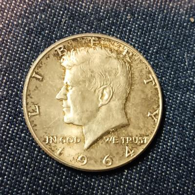 TWO 1964 SILVER KENNEDY HALF DOLLARS