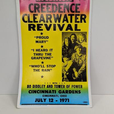 Creedence Clearwater Revival July 1971 Cardboard Poster