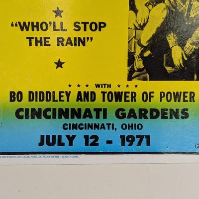 Creedence Clearwater Revival July 1971 Cardboard Poster
