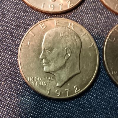 FOUR 1972 EISENHOWER DOLLARS