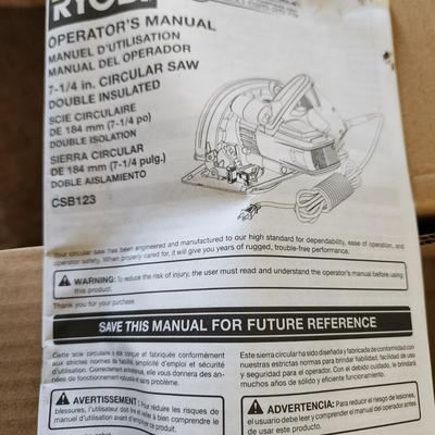 Ryobi 7 1/4" Circular Saw Corded 12 amp CSB123