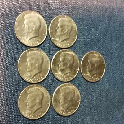 7 BICENTENNIAL KENNEDY HALF DOLLARS