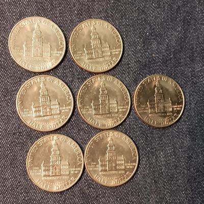 7 BICENTENNIAL KENNEDY HALF DOLLARS