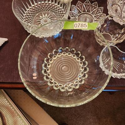 Large Lot of Glassware Wine Glasses, Serving Bowls, Candle Sticks, Stemware