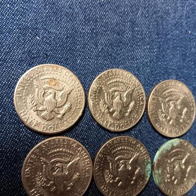 THREE 1971-D, THREE 1972 & THREE 1974 KENNEDY HALF DOLLARS