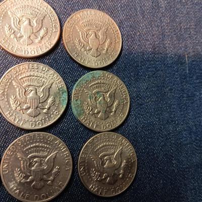 THREE 1971-D, THREE 1972 & THREE 1974 KENNEDY HALF DOLLARS