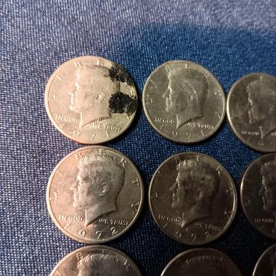 NINE KENNEDY HALF DOLLARS
