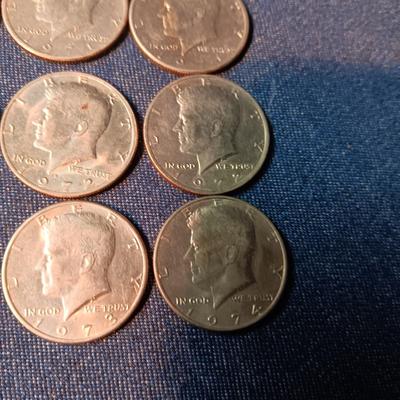 NINE KENNEDY HALF DOLLARS