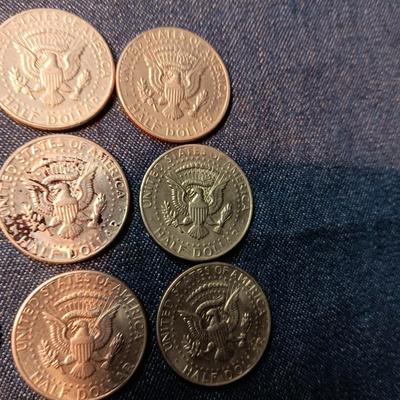 NINE KENNEDY HALF DOLLARS