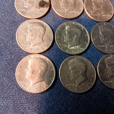 NINE KENNEDY HALF DOLLARS