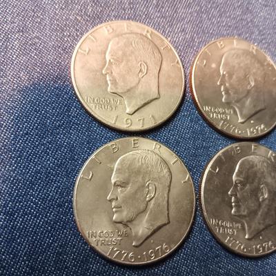 1971 & 3 BICENTENNIAL-D EISENHOWER DOLLARS